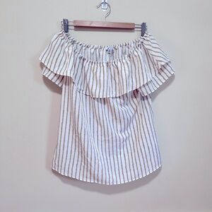 NWT Halston off the shoulder striped top